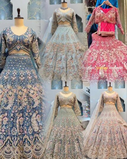 Flared Real Mirrror Sequins Work Lehenga Fabric-Soft Net | Semi Stitched